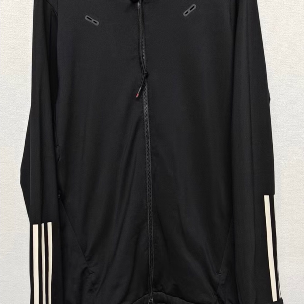 adidas Black Windbreaker with White Accents